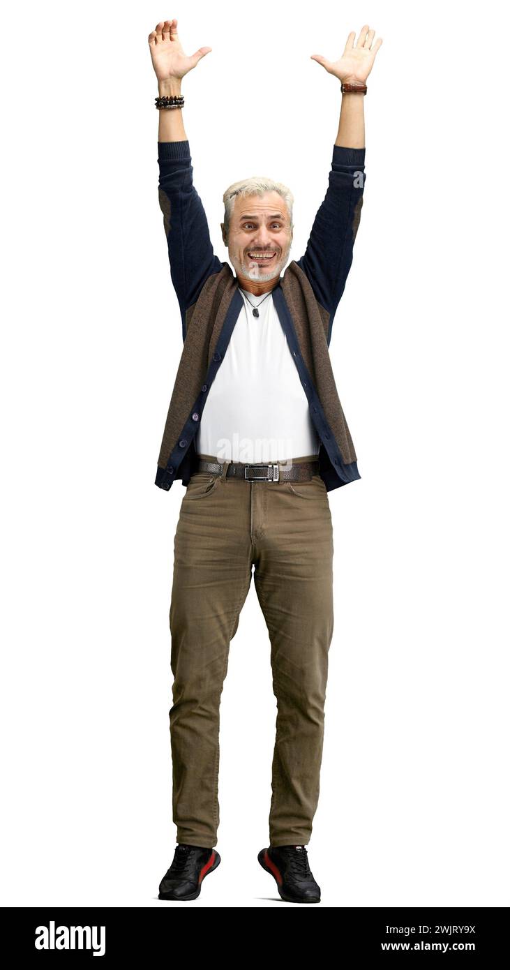 Grey haired old man Cut Out Stock Images & Pictures - Alamy