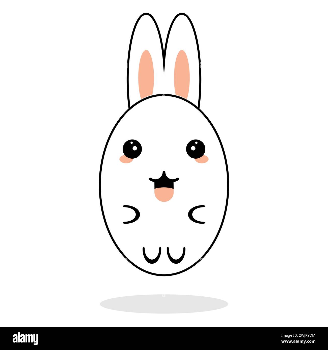 Easter bunny with egg. Cute spring Easter bunny rabbits vector ...