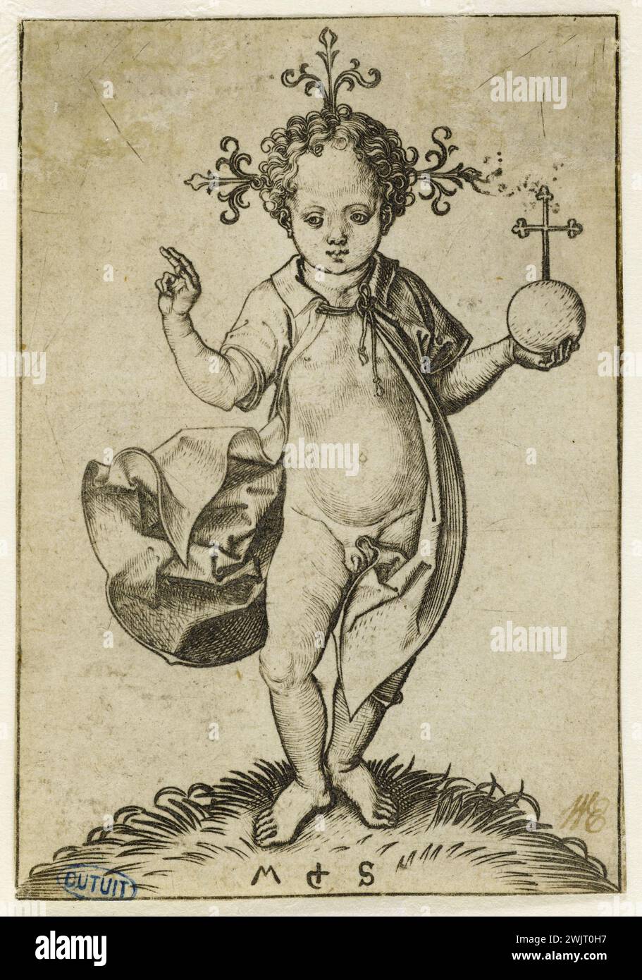 Martin Schonguer (around 1450-1495). Christ blessing child (Bartsch 67 ...