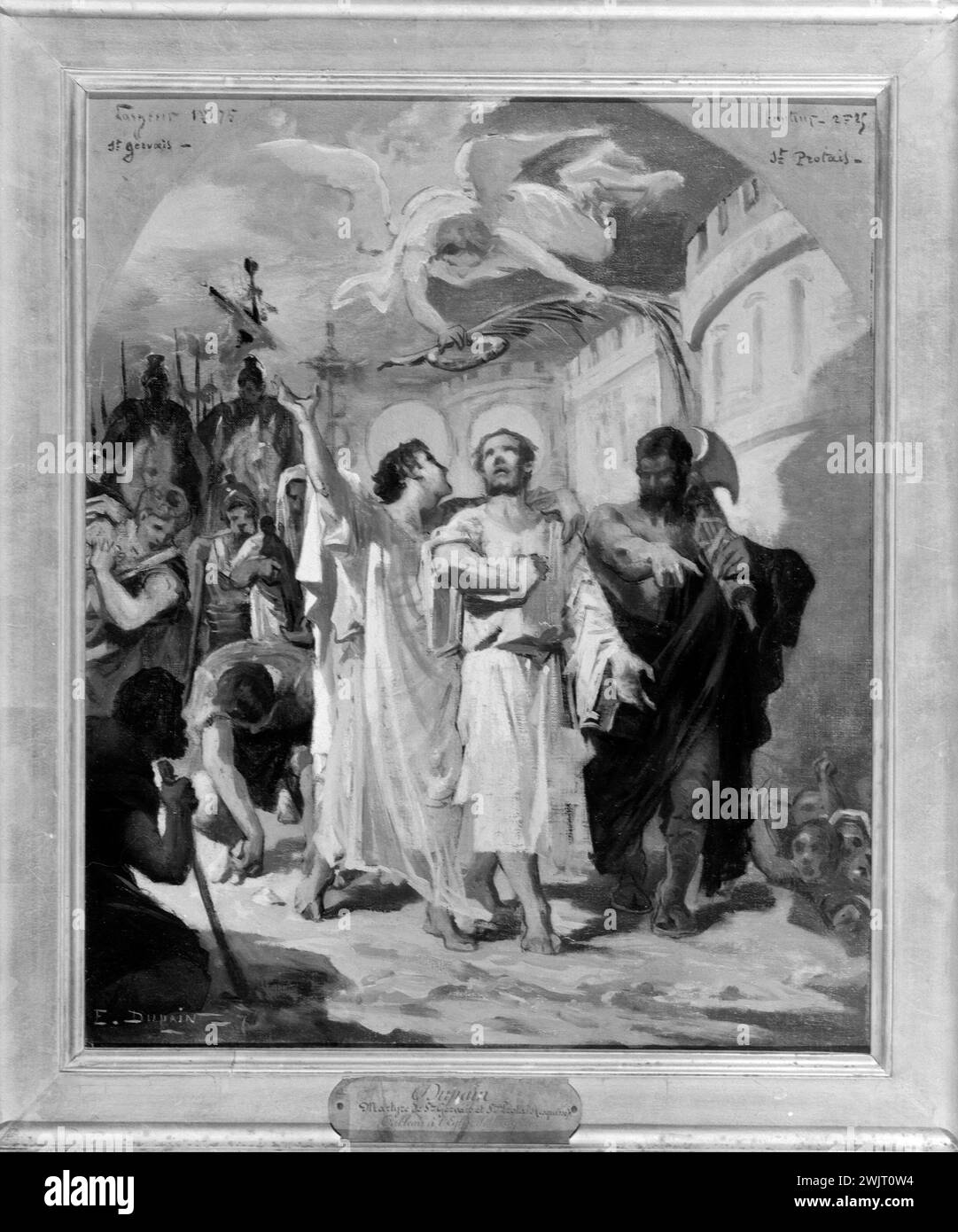 Edmond Dupain. 'Saint Gervais and Saint Protais led to martyrdom'. Sketch for the church of Pierrefitte. Oil on canvas, between 1875 and 1877. Museum of Fine Arts of the City of Paris, Petit Palais. 52019-19 Catholic, Christian, Pierrefitte Church, sketch, martyr, New Testament, saint, oil on canvas Stock Photo