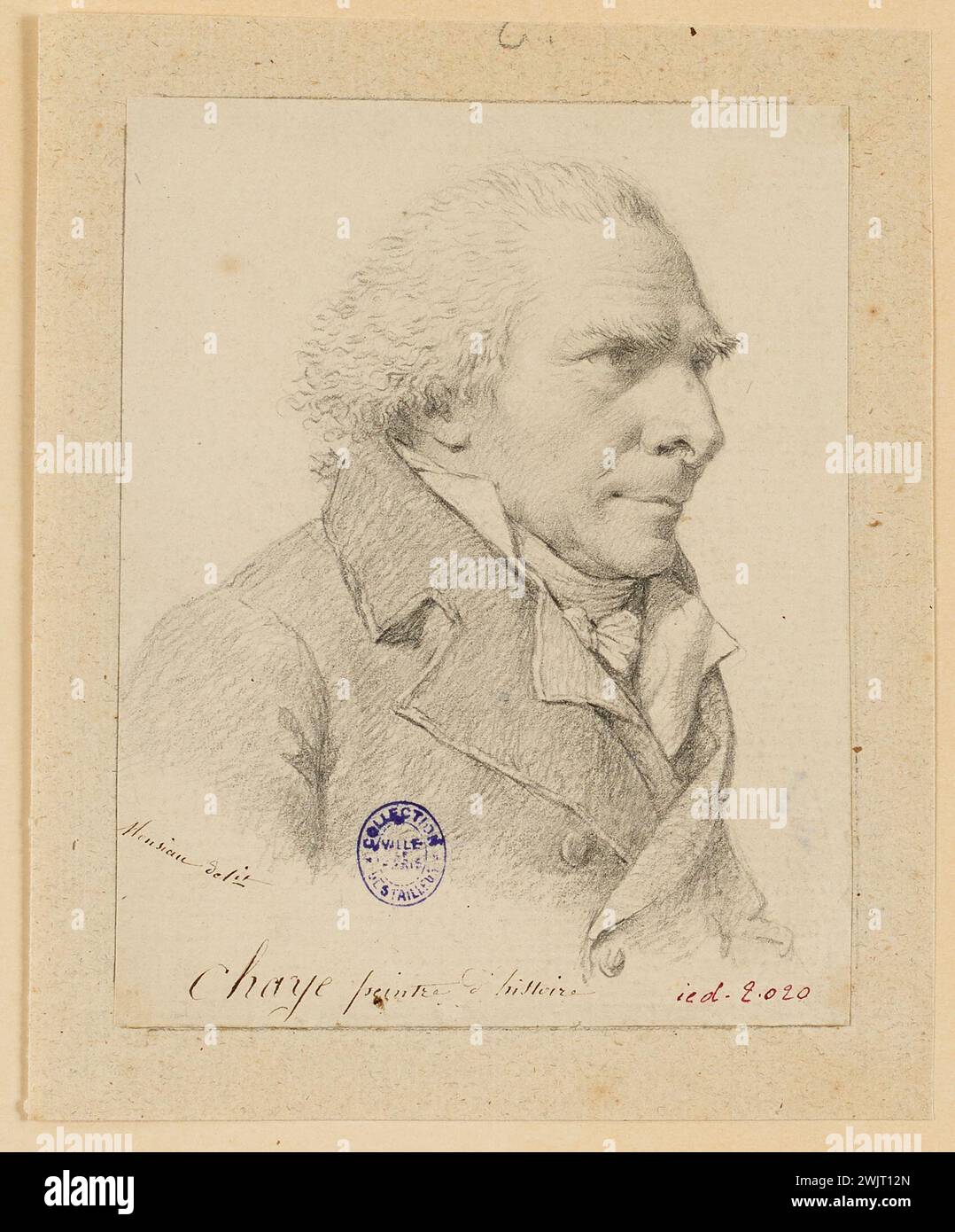 Monsiaux ou Monsiau, Nicolas-André (n.1754-D.1837-05-31), portrait of the painter of history Chaye: in bust, three-quarters right (dummy title). Carnavalet museum, history of Paris. Stock Photo