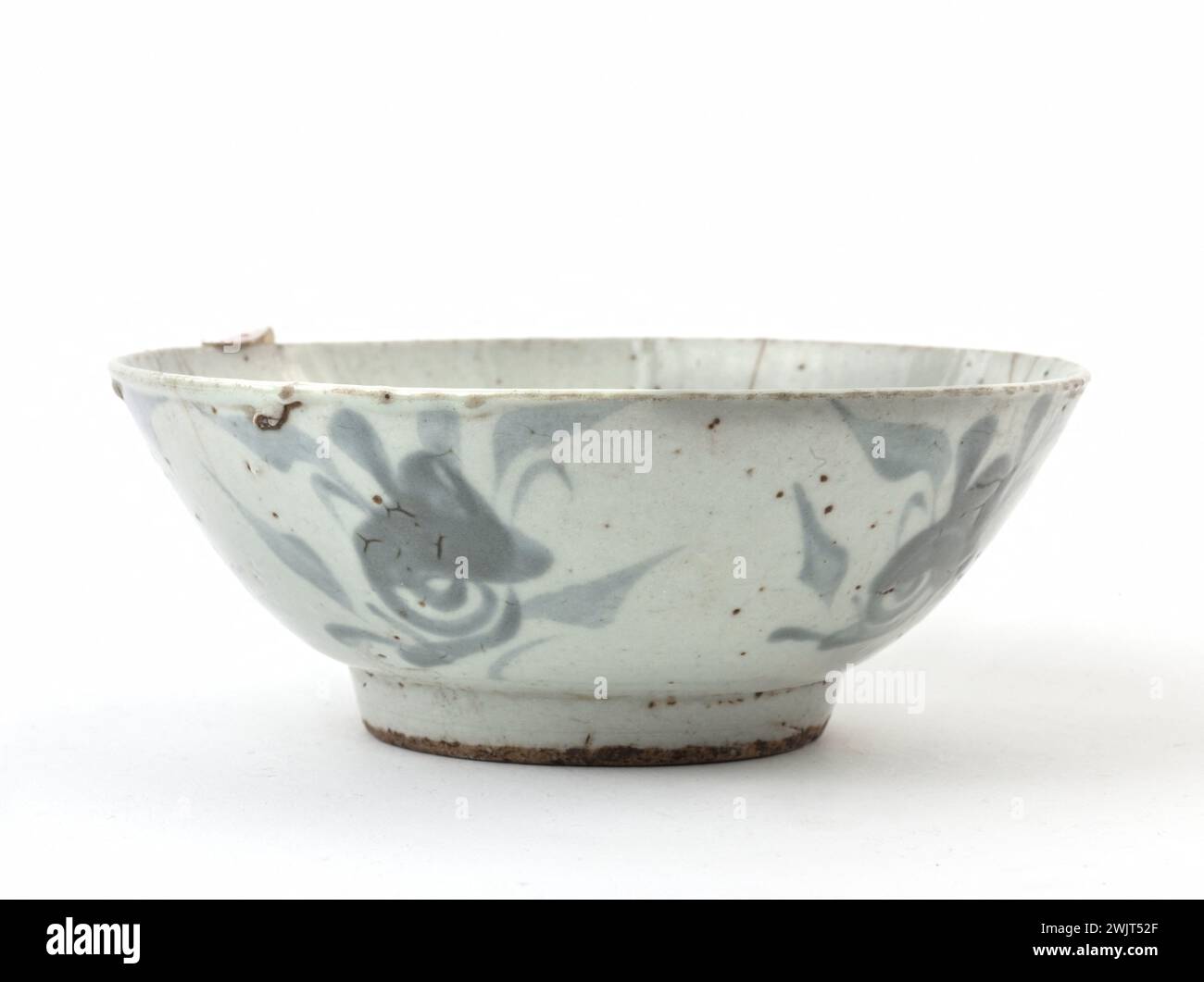 Bowl. 'Blue and white' porcelain, Ming dynasty (1368-1644) or Qing dynasty (1644-1912). Provenance: China. Paris, Cernuschi museum. 78844-28 Asian art, Chinese art, living art, tableware, bowl, fine ceramic, ming dynasty, porcelain Stock Photo