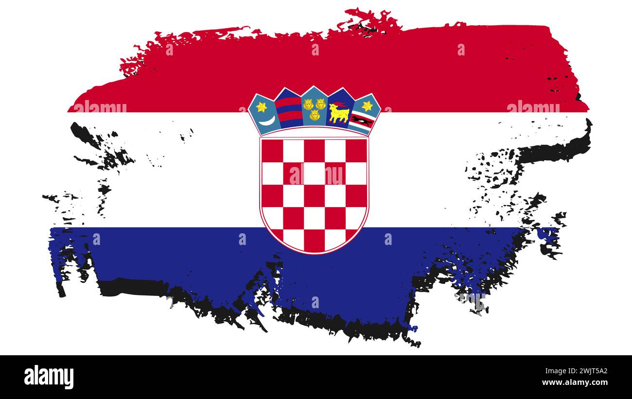 Art Illustration design nation flag sign symbol country of Croatia Stock Vector