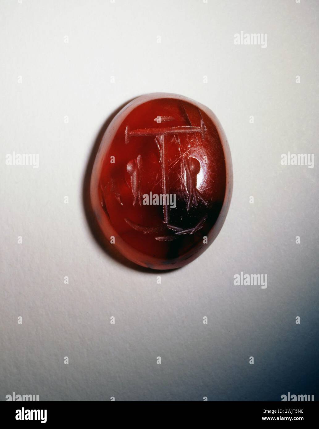 Anonymous. 'Christian intaglio'. Gem, Corneline. Museum of Fine Arts of the City of Paris, Petit Palais. 99936-23 Antiquity, corneal, gem, ancient Stock Photo