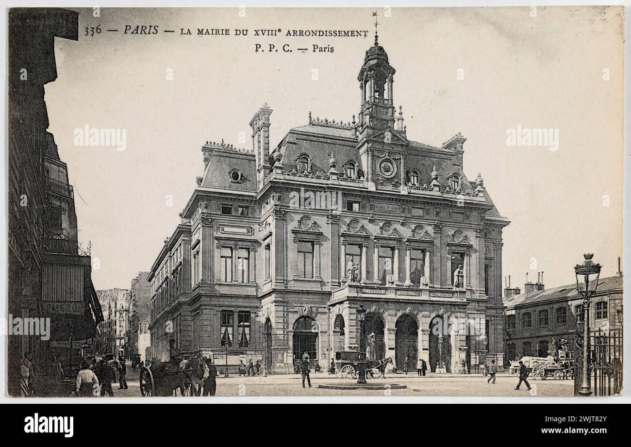 The town hall of the 18th arrondissement, Paris ". Photography P.P.C. Photomécanic process