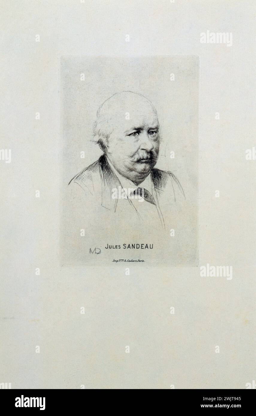Portrait of Jules Sandeau (1811-1883), French writer. Paris, Museum of Romantic Life. 33472-1 Dramatic author, French writer, print, portrait Stock Photo