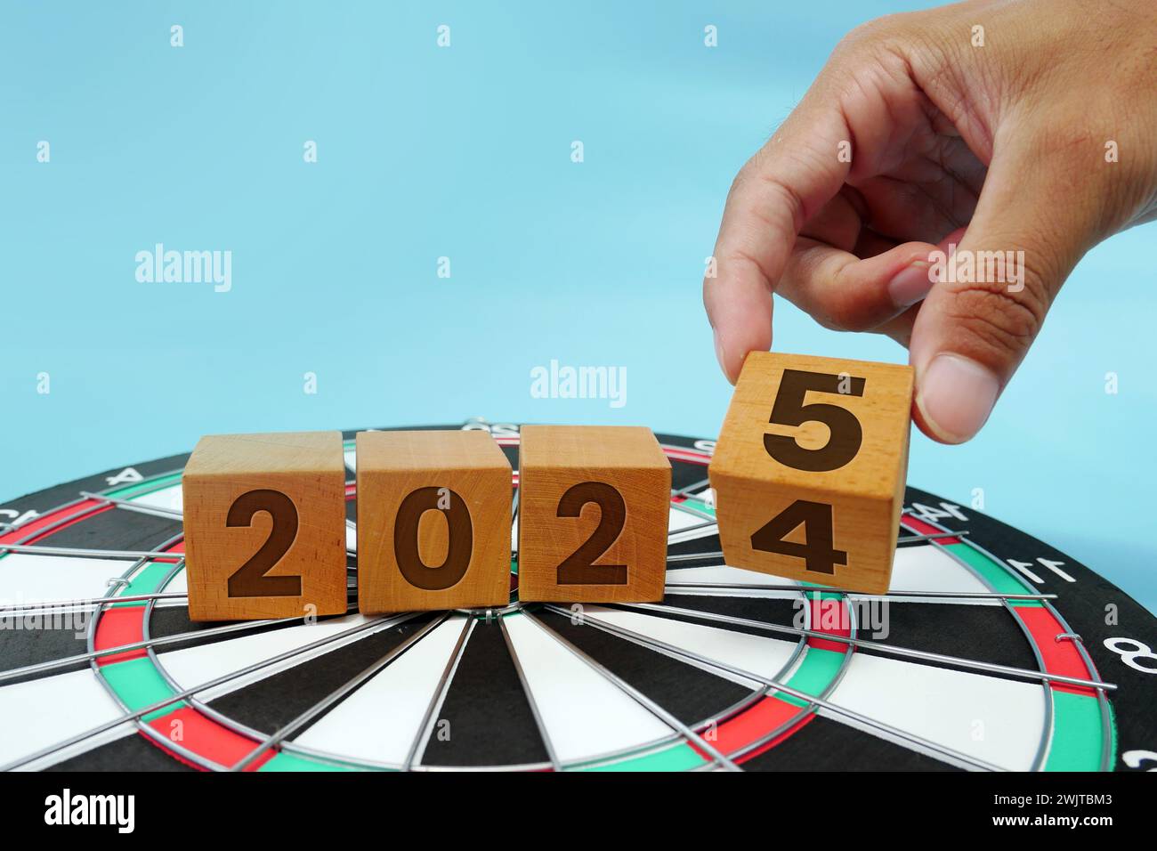 Wooden block with text 2025 concept of new year 2025 beginning of