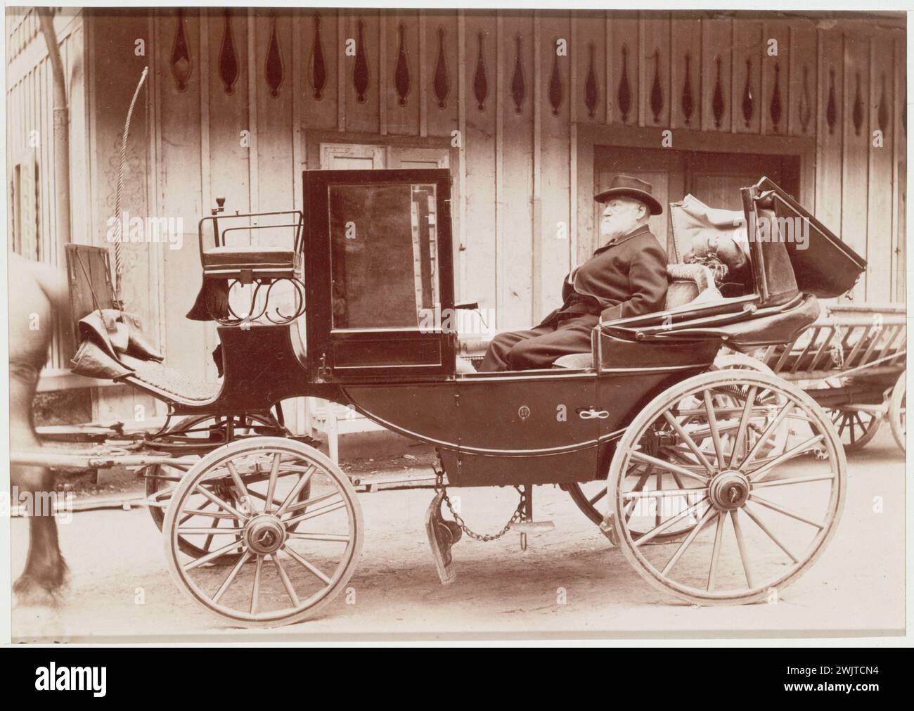 Victor Hugo in a carriage in Ragatz (Switzerland). Photography by ...