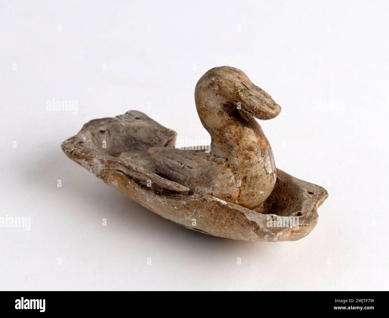 Duck statuette. Gallo-Roman period. Paris, Carnavalet museum. Duck, Gallo-Roman period, statuette, ancient Stock Photo