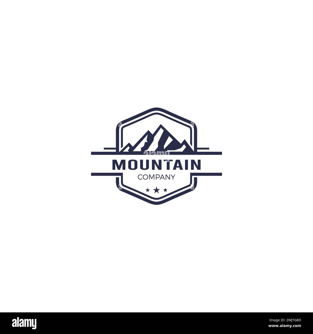 Mountain Vintage Logo Design. Emblem Mountain Logo Stock Vector