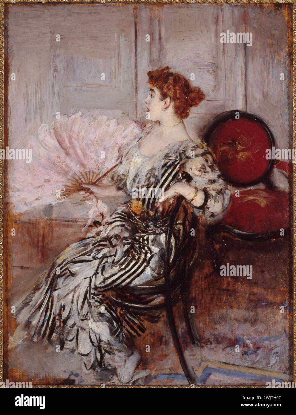 Giovanni Boldini (1842-1931). 'Madame TOUR, Danceuse to Target', House pool to Bois. Paris, carnavalet Musée. 35222-18 Dancer, Evening, Woman, Wood Oil, Opera Stock Photo