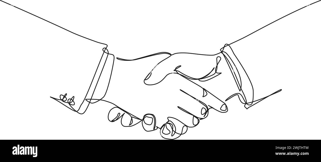 Two people shaking hands vintage engraving Vector Image
