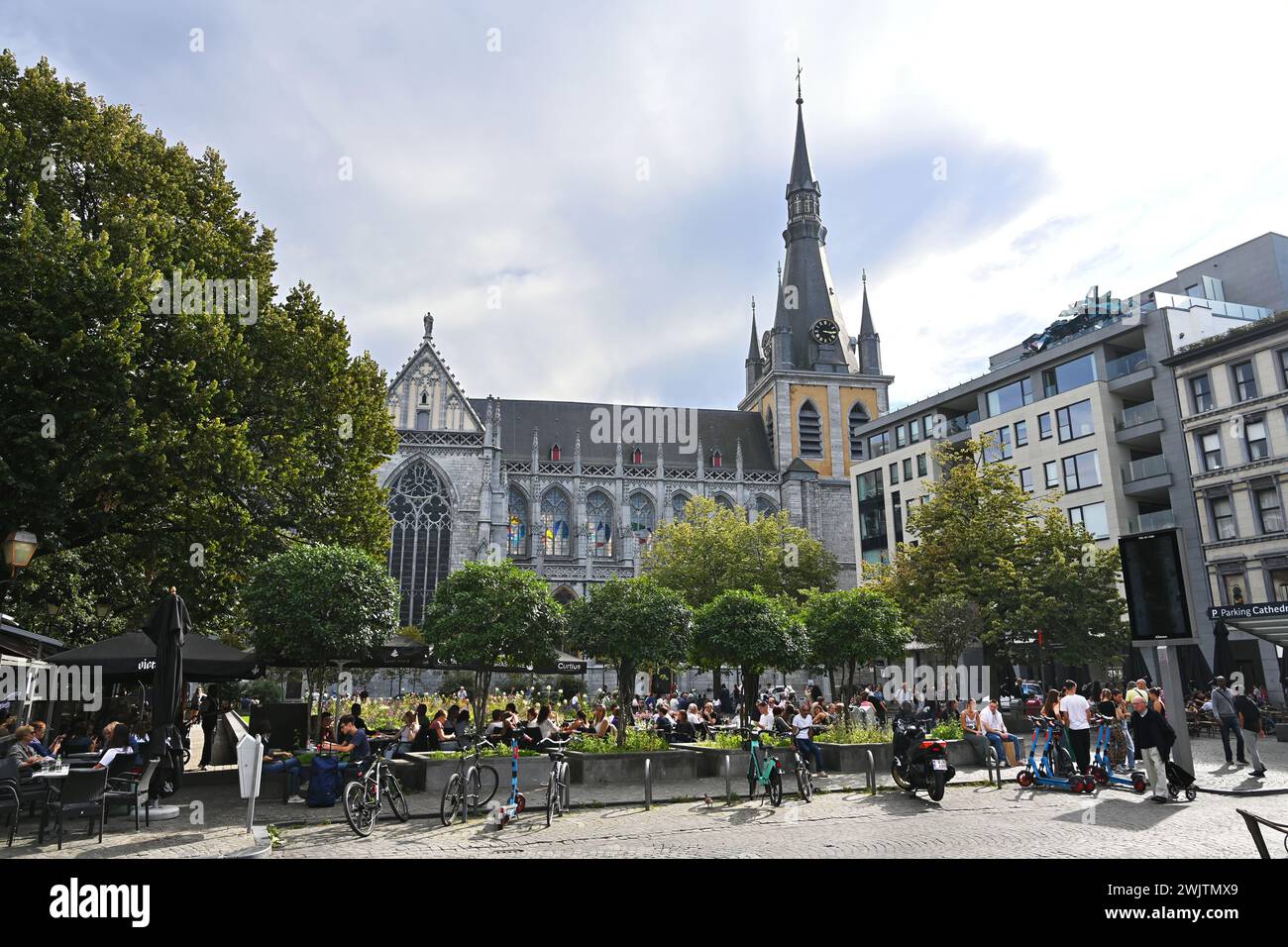 Saint-Paul's cathedral and Place de la Cathédrale Stock Photo