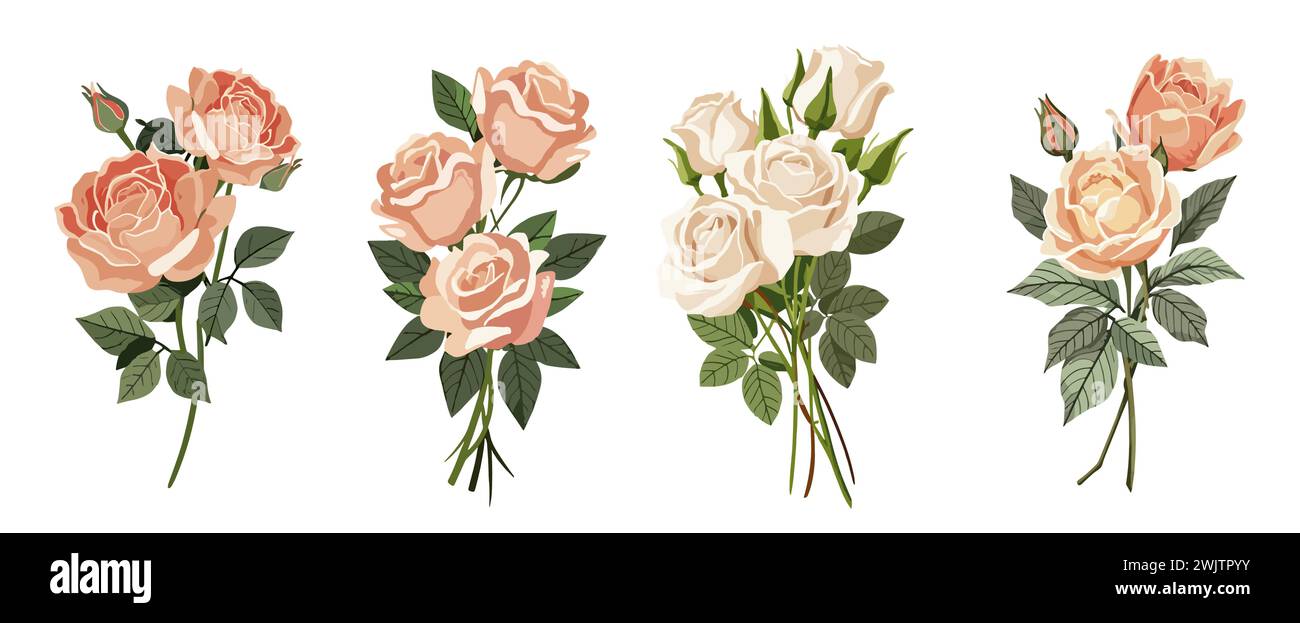 Gorgeous pink rose Stock Vector Images - Alamy