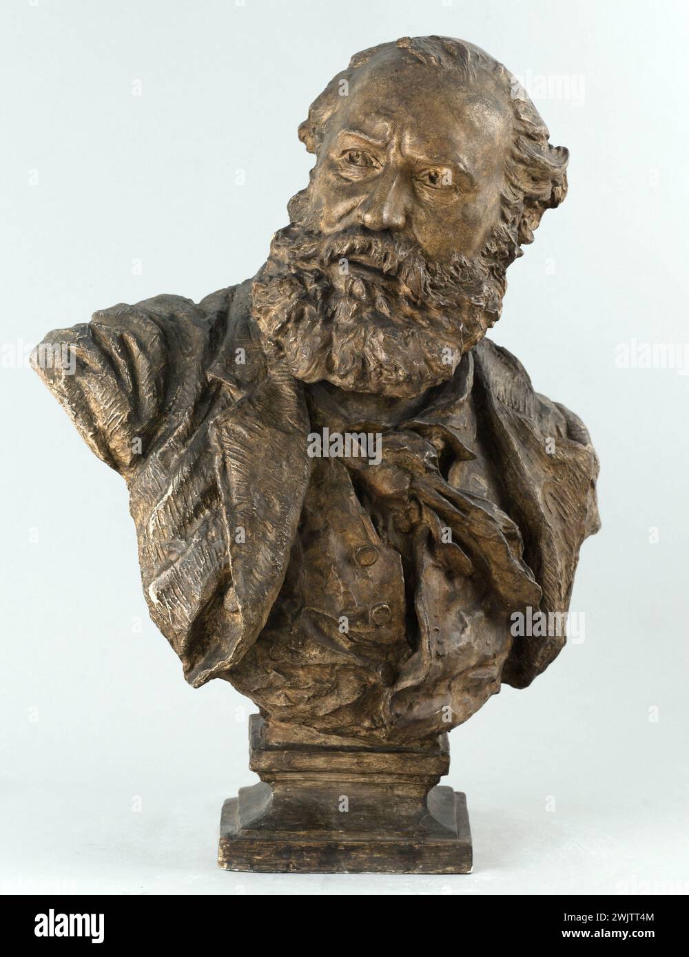 Jean-Baptiste Carpeaux (1827-1875). Bust of Charles Gounod n ° 1. Patinated plaster, 1873. Museum of Fine Arts of the City of Paris, Petit Palais. 78930-31 Bust, French composer, man, romantic music, Rome 1839 prize, portrait, front view, 19th 19th 19th 19th 19th 19th century, mustache Stock Photo