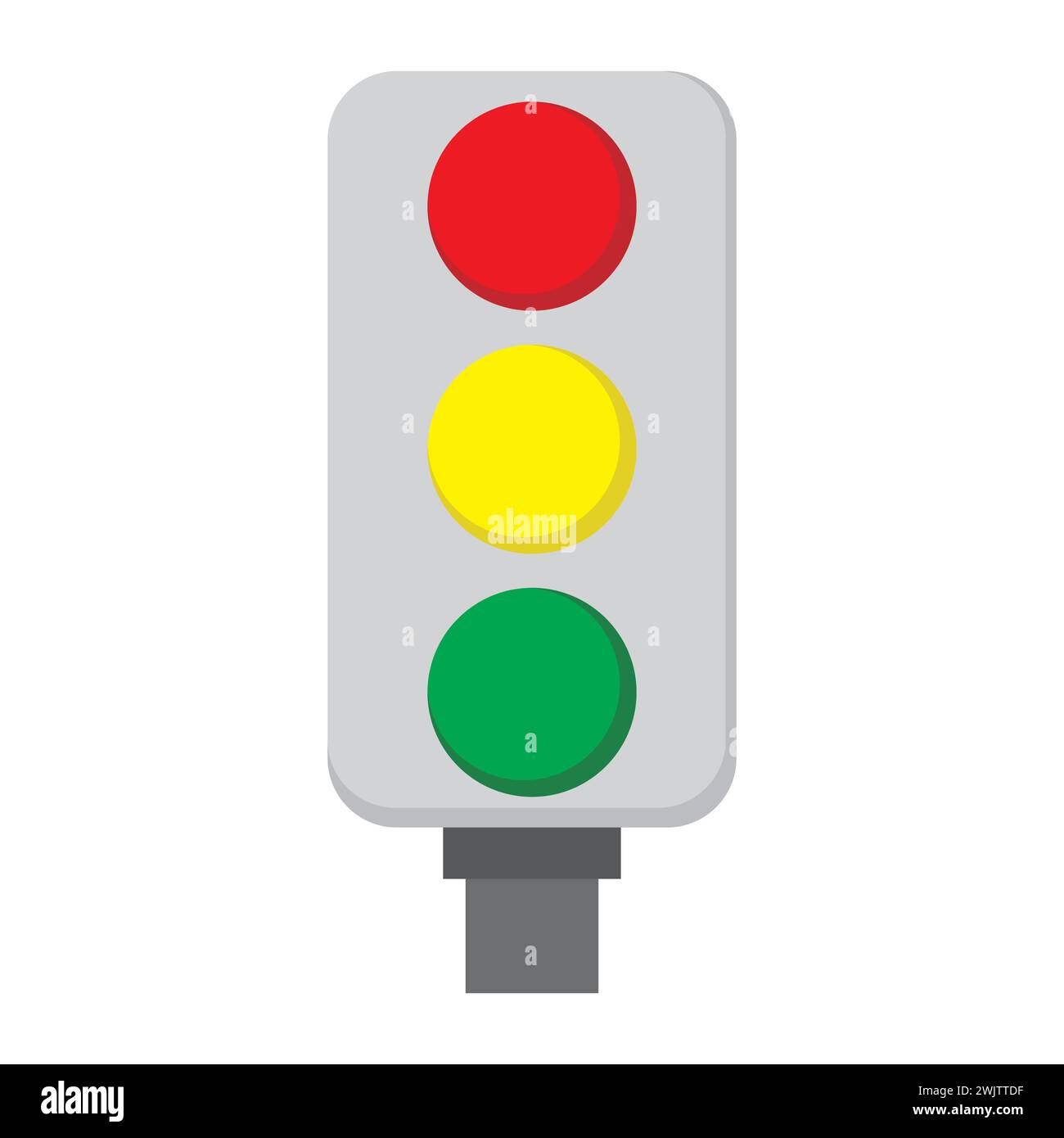 Traffic light, vector illustration. Traffic light on white background. Stock Vector