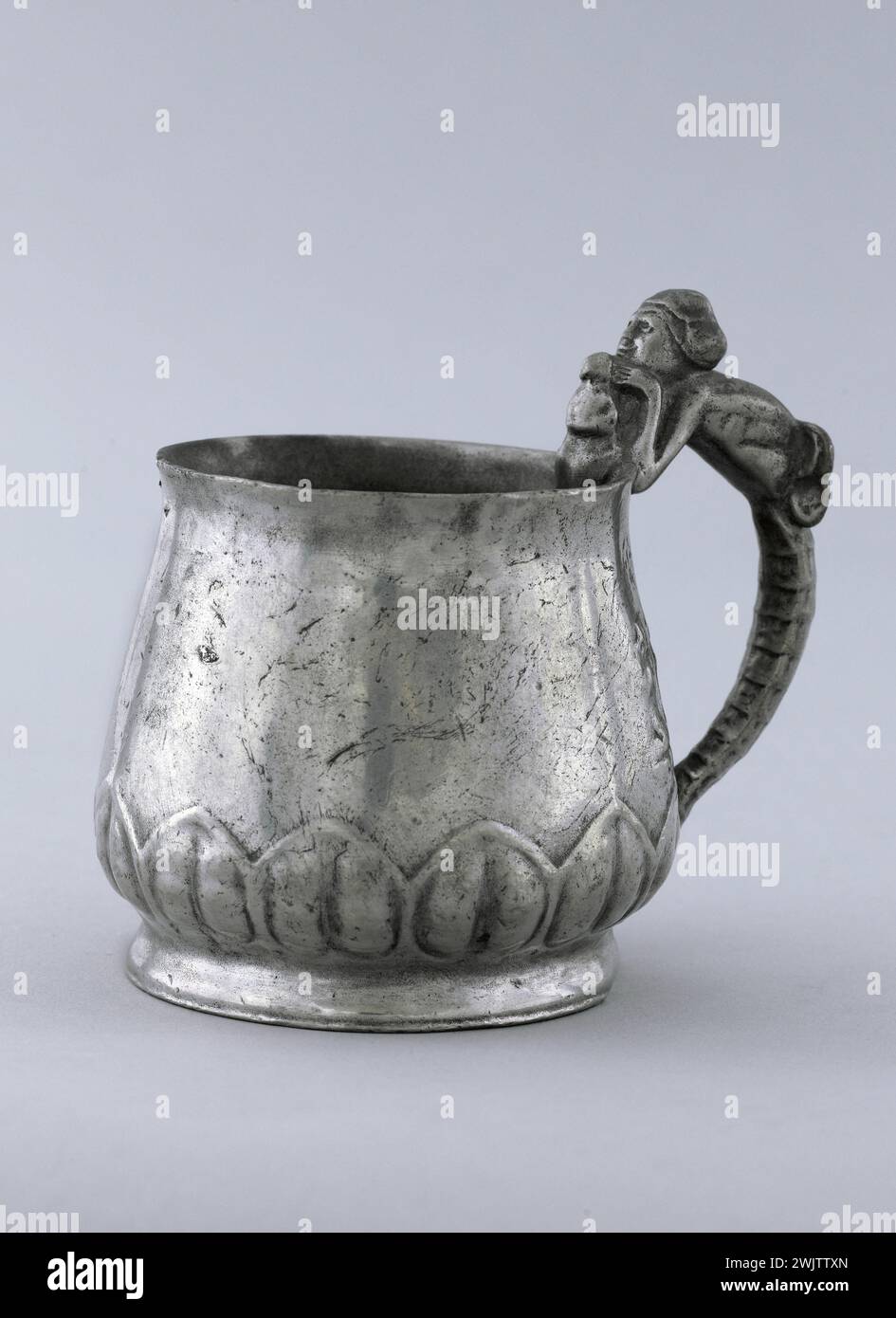 Jean Baffier (1851-1920). 'Cup'. Tin. 1898. Museum of Fine Arts of the City of Paris, Petit Palais. 57910-5 Anse, tin, goblet, wine service, dishes Stock Photo
