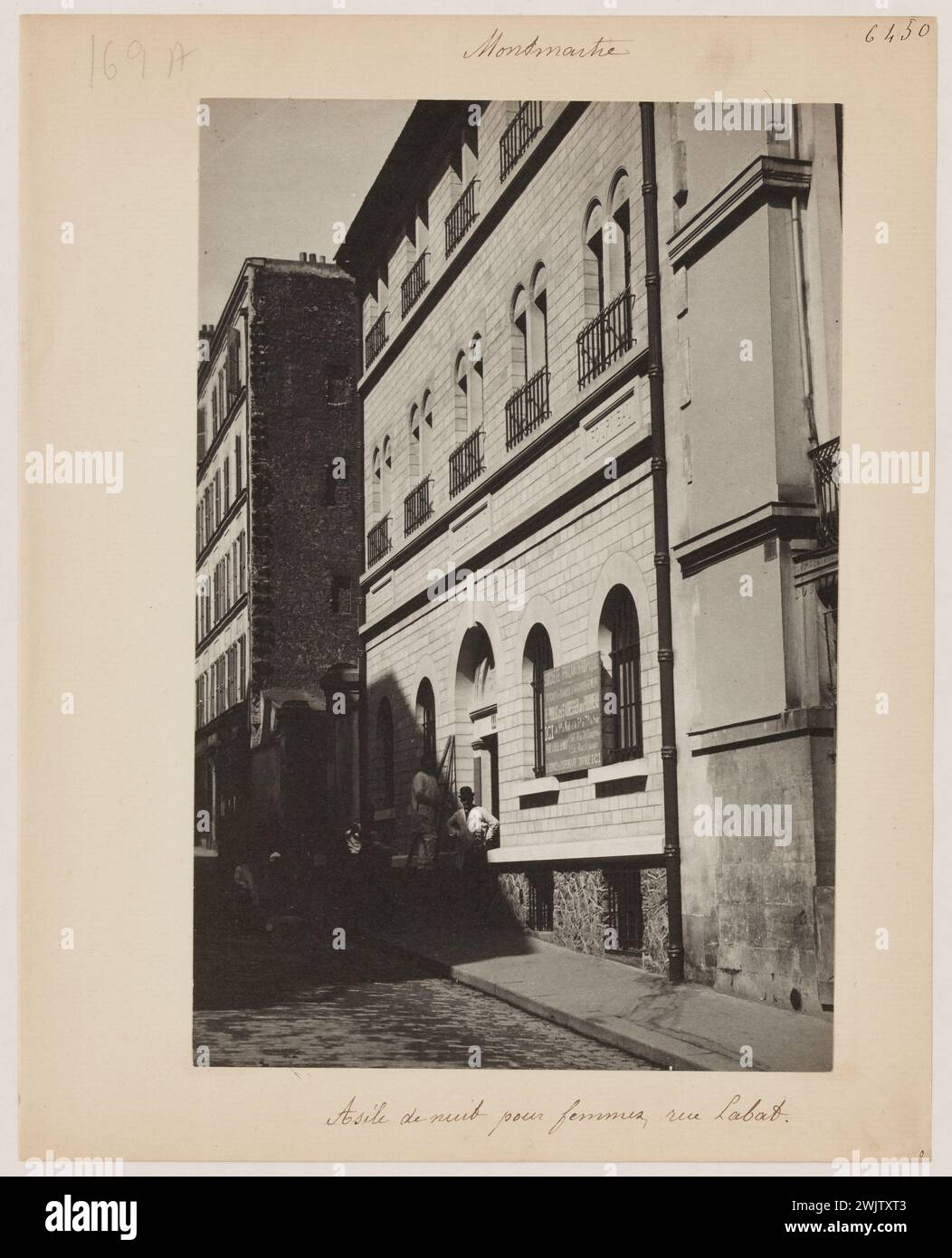 Blancard, Hippolyte (1843 - D.1924), night asylum for women in rue Labat, 18th arrondissement, Paris (dummy title), 1890. Platinum draw. Carnavalet museum, history of Paris. Stock Photo