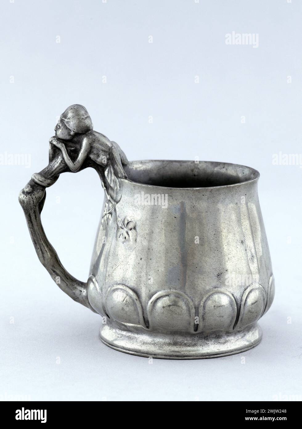 Jean Baffier (1851-1920). 'Cup'. Tin. 1899. Museum of Fine Arts of the City of Paris, Petit Palais. 57910-8 Anse, tin, goblet, wine service, dishes Stock Photo
