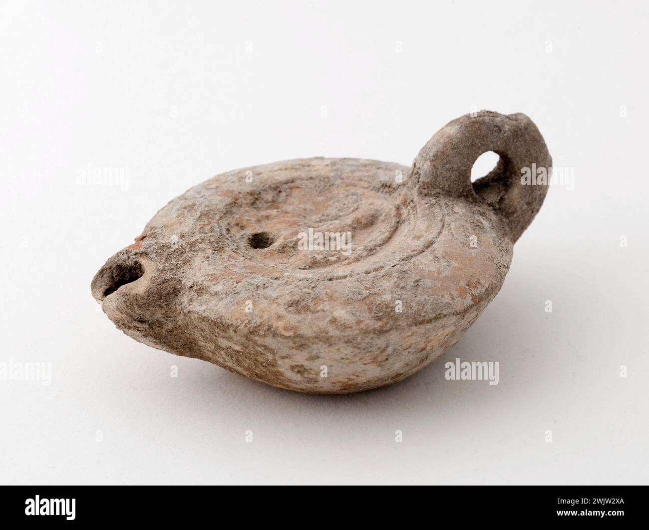 Oil lamp. Europe riding the bull. Terracotta. High Empire. Paris ...
