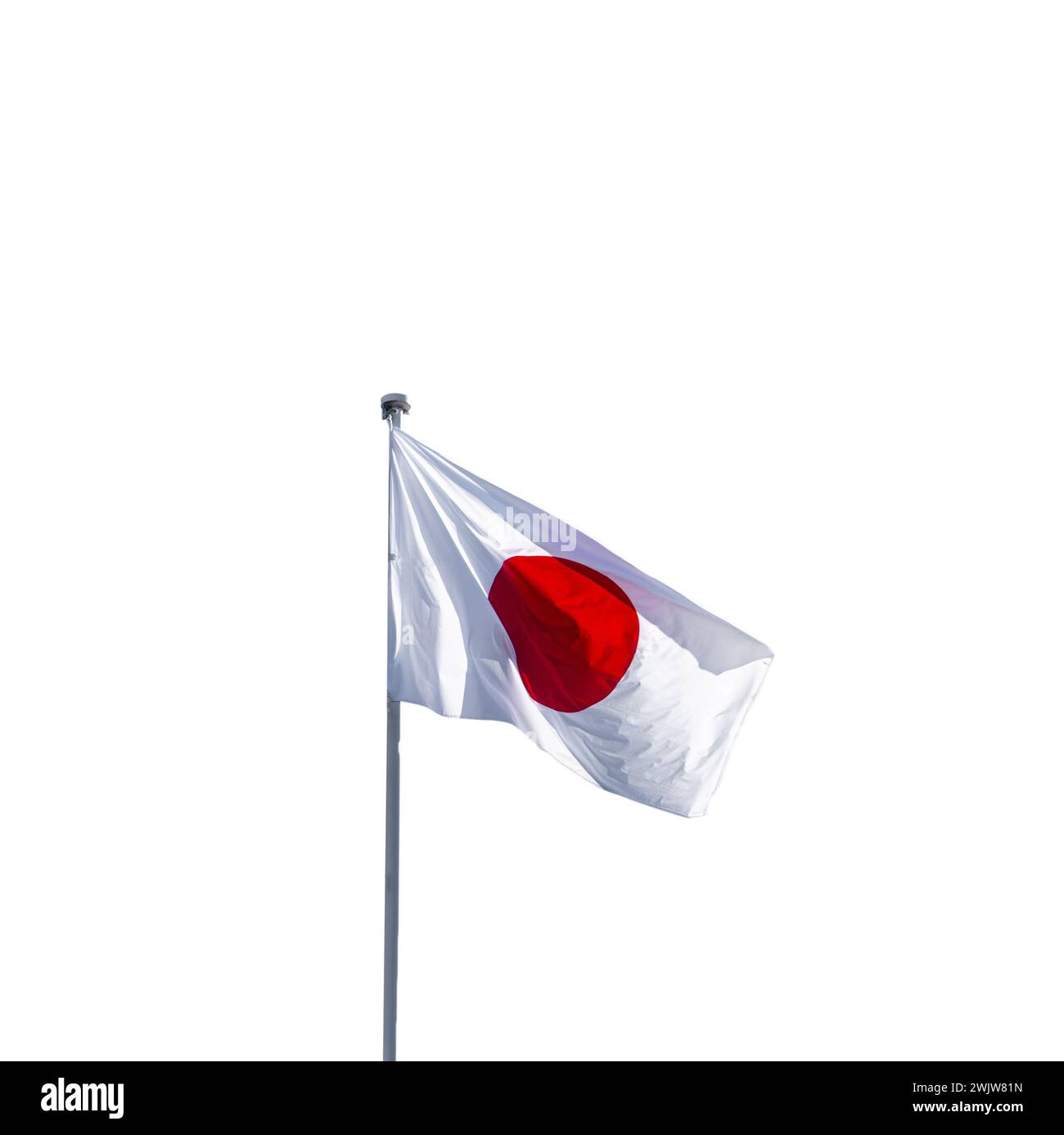 The Japanese flag with a blue sky on a transparent background Stock Photo