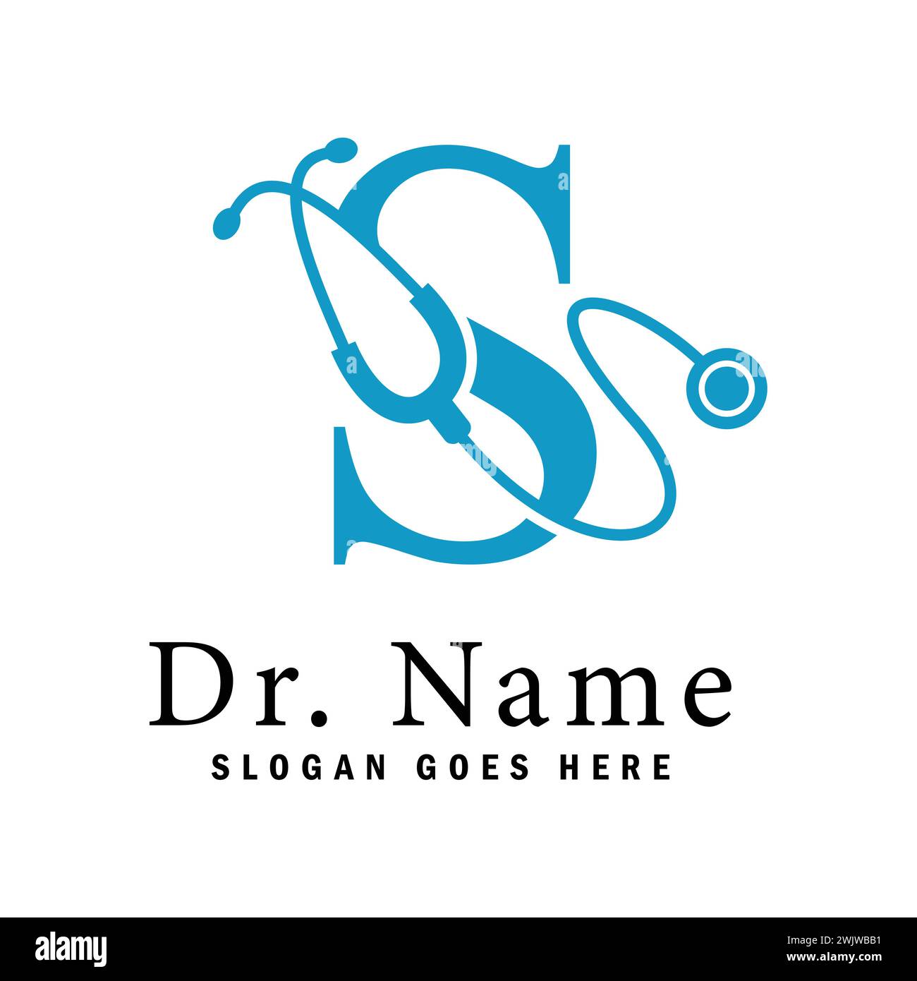 Letter S Stethoscope Logo. Alphabet S Doctor Business Icon Stock Vector