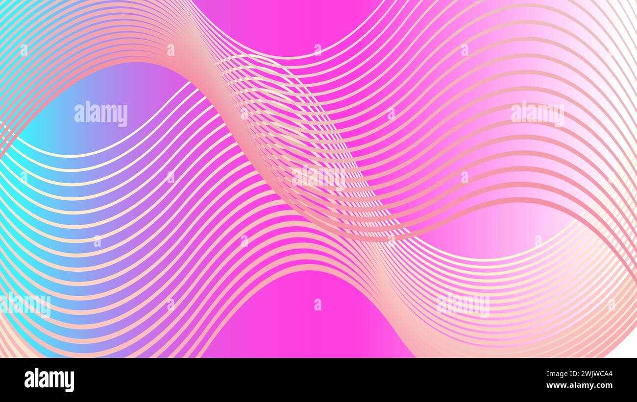 artillustration design concept background modern wavy geometry Stock Vector