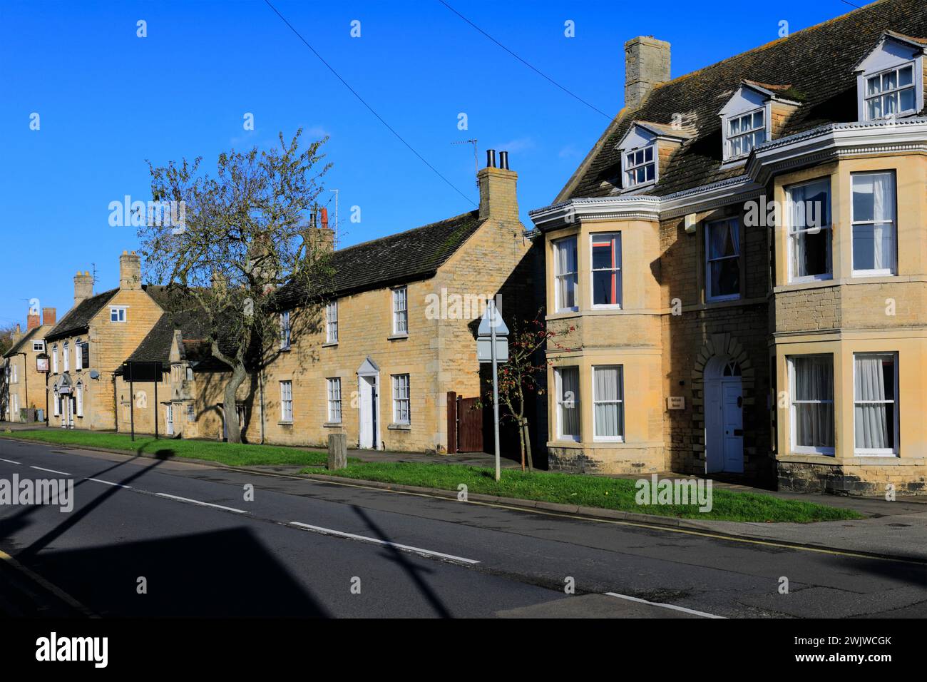Architecture, main street, Market Deeping town, Lincolnshire County, England, UK Stock Photo
