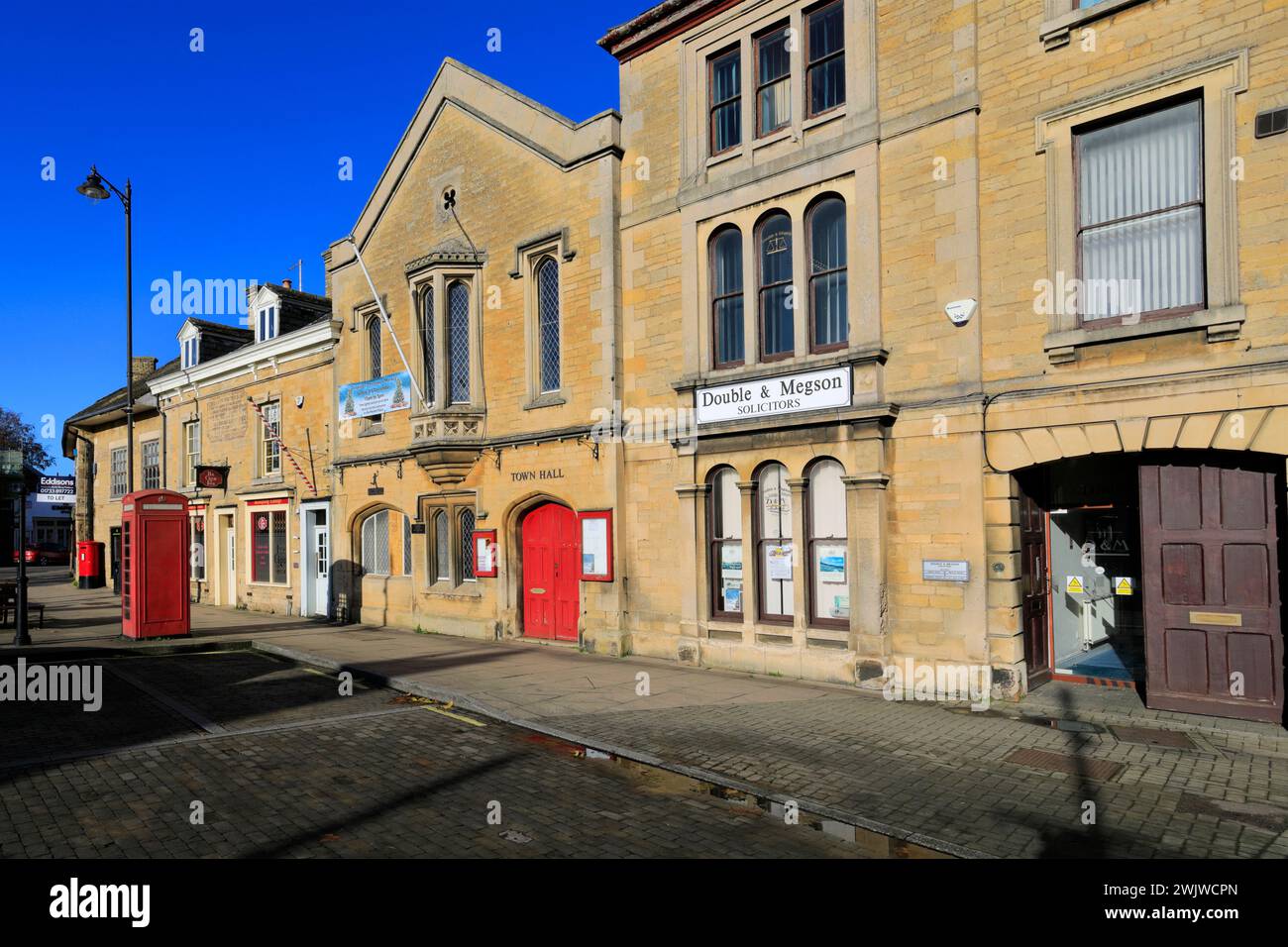 Architecture around the market square, Market Deeping town, Lincolnshire County, England, UK Stock Photo