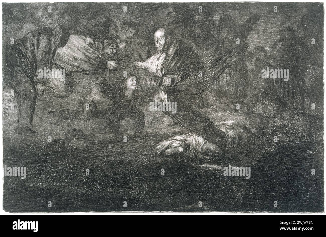 Francisco José de Goya y Lucientes (1746-1828). 'Los disparate - disparate funeral - funeral disparate'. Museum of Fine Arts of the City of Paris, Petit Palais. 34956-7 CADAVRE, DEFUNT, FUNEBRE SIGRATE, MONSTER MUST, VART, ROYANTES DES DES TENBERES Stock Photo