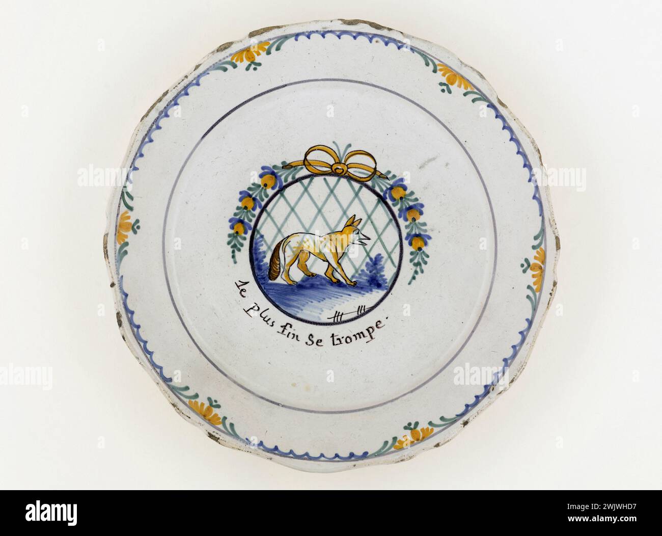 Anonymous. 'Finest' plate. Earthenware. Paris, Carnavalet museum. 71684-52 Decoration, Revolutionary Faience, Law, Peace, Revolutionary Periode, French Revolution, Plate Stock Photo