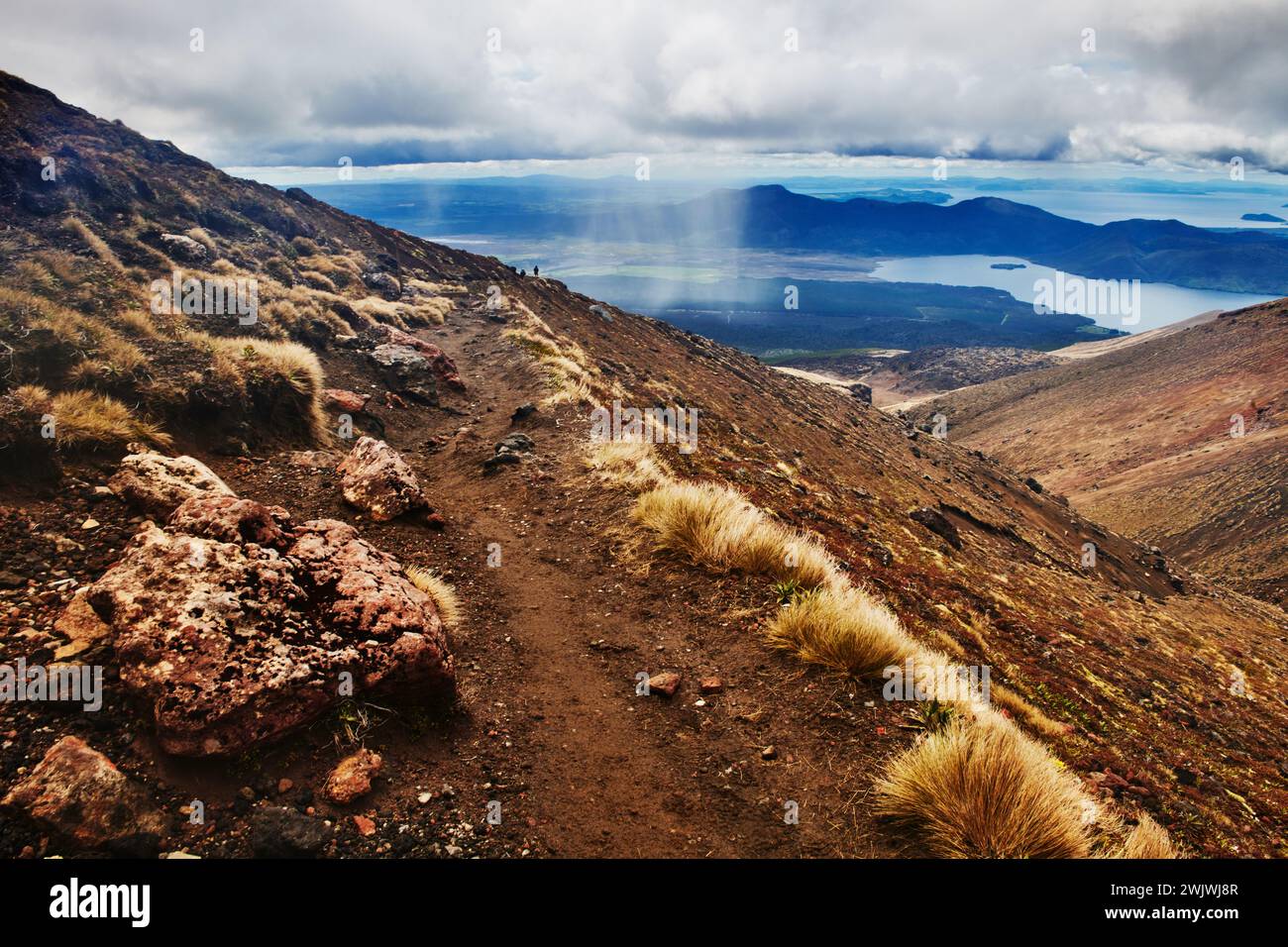 Tongariro Alpine Crossing trail, Tongariro National Park, North Island, New Zealand Stock Photo