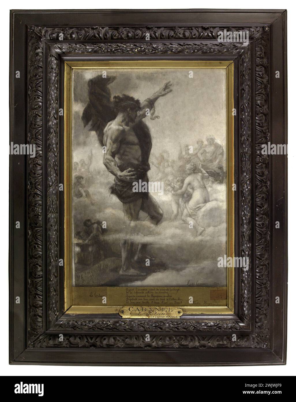 Alexandre Cabanel. The Titan. Oil on wood. 1884. Paris, house of Victor Hugo. 57625-4 Oil on wood, titan, mythology Stock Photo