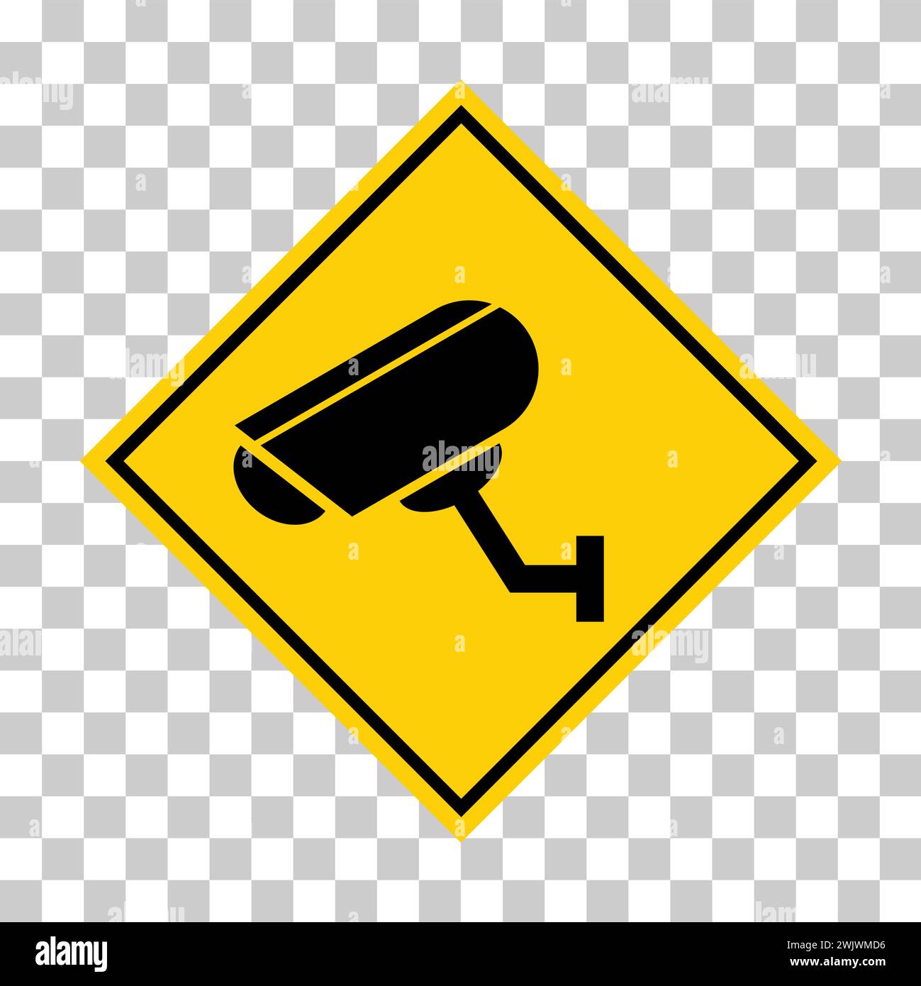 Closed circuit television camera icon, CCTV video protection alert ...