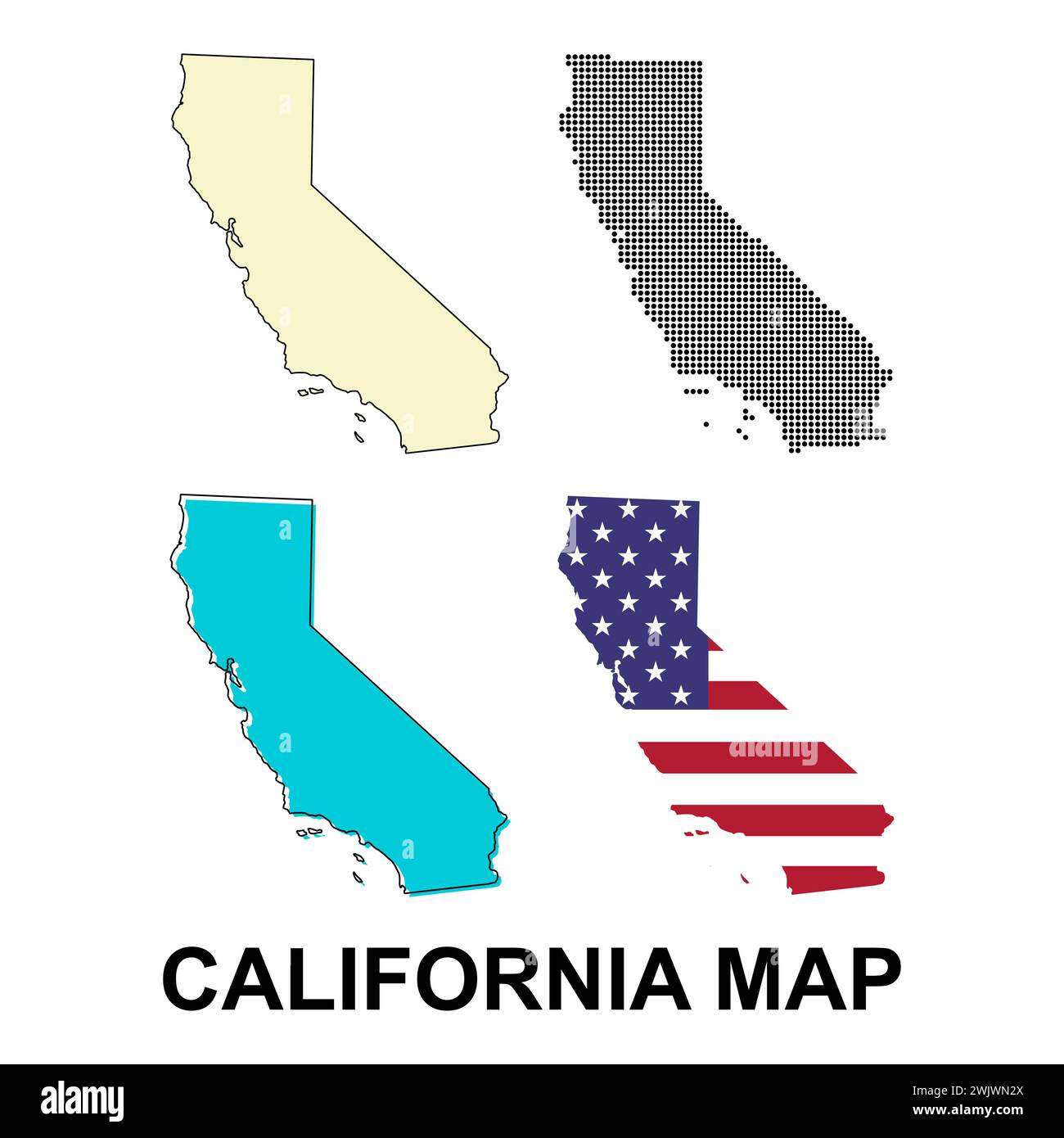 Set of California map, united states of america. Flat concept icon vector  illustration Stock Vector Image \u0026 Art - Alamy, image size:1300x1390