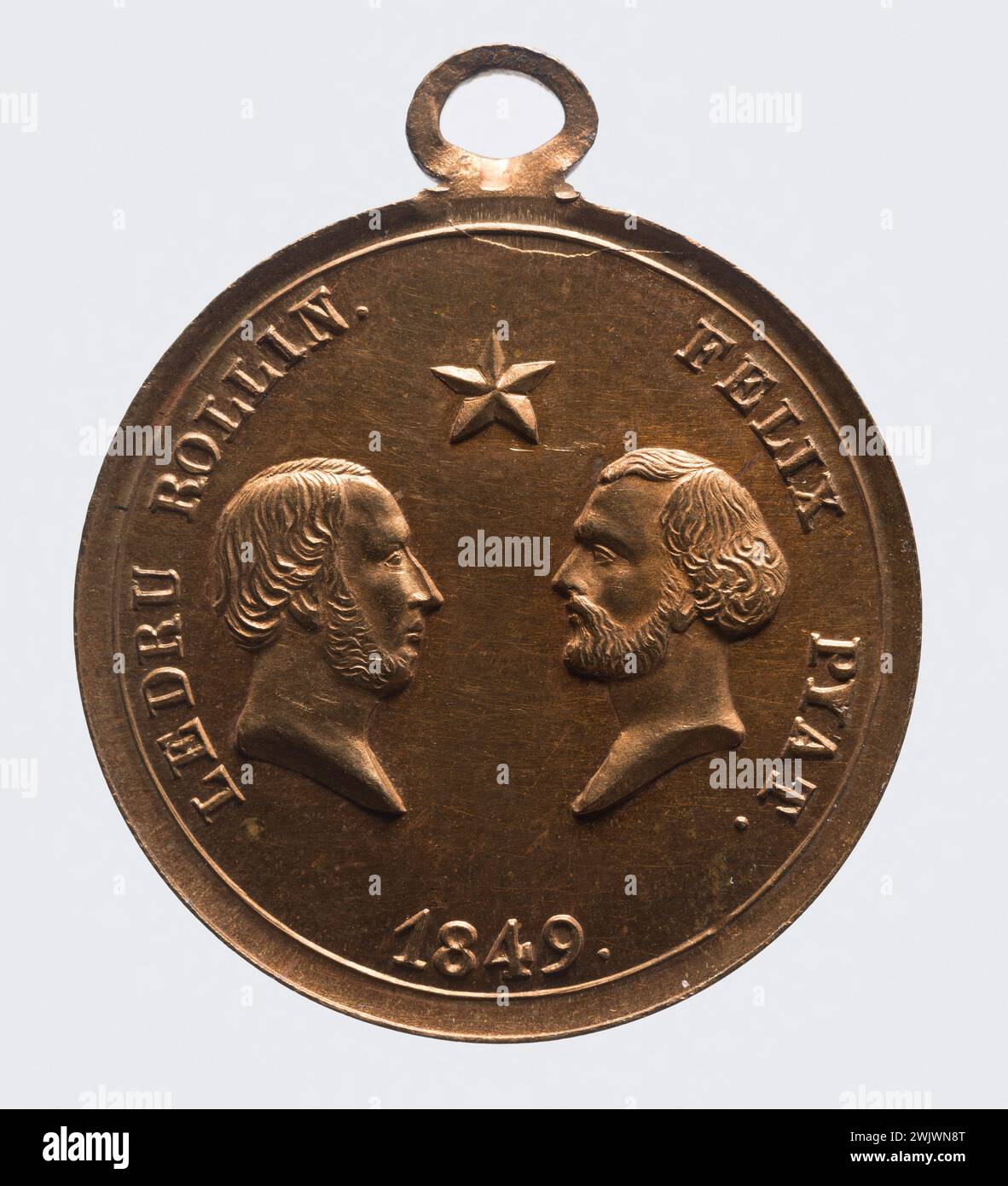 Profiles of Alexandre-Auguste Ledru-Rollin and Félix Pyat, 1849 ". Cuper. 1849. Paris, Musée Carnavalet. 102018-18 Stock Photo