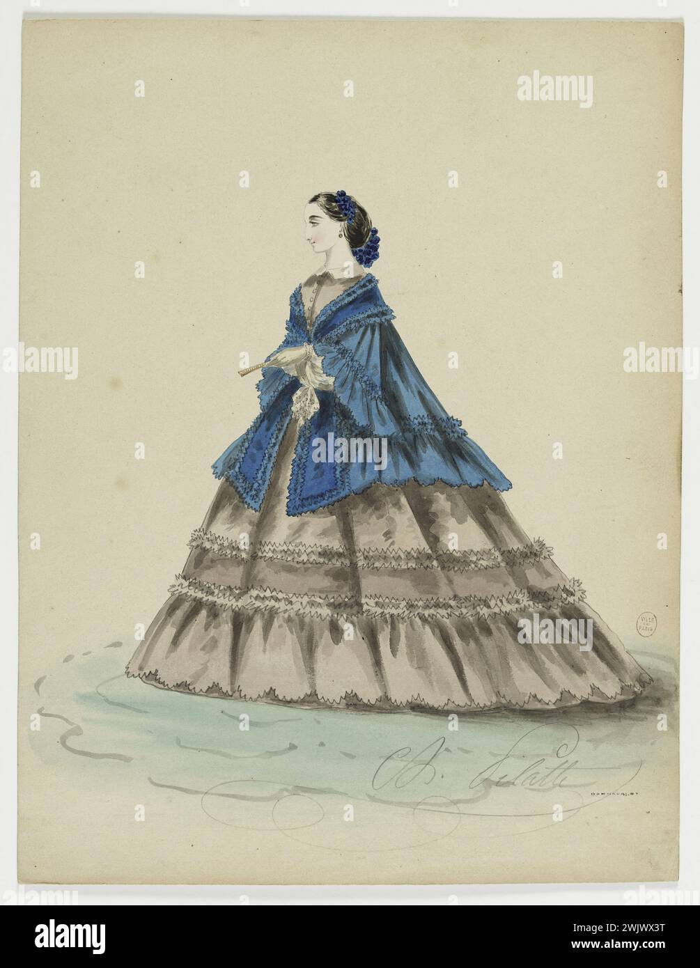 Charles Pilatte for the Ghys house. Model-figure for seamstress. White ...