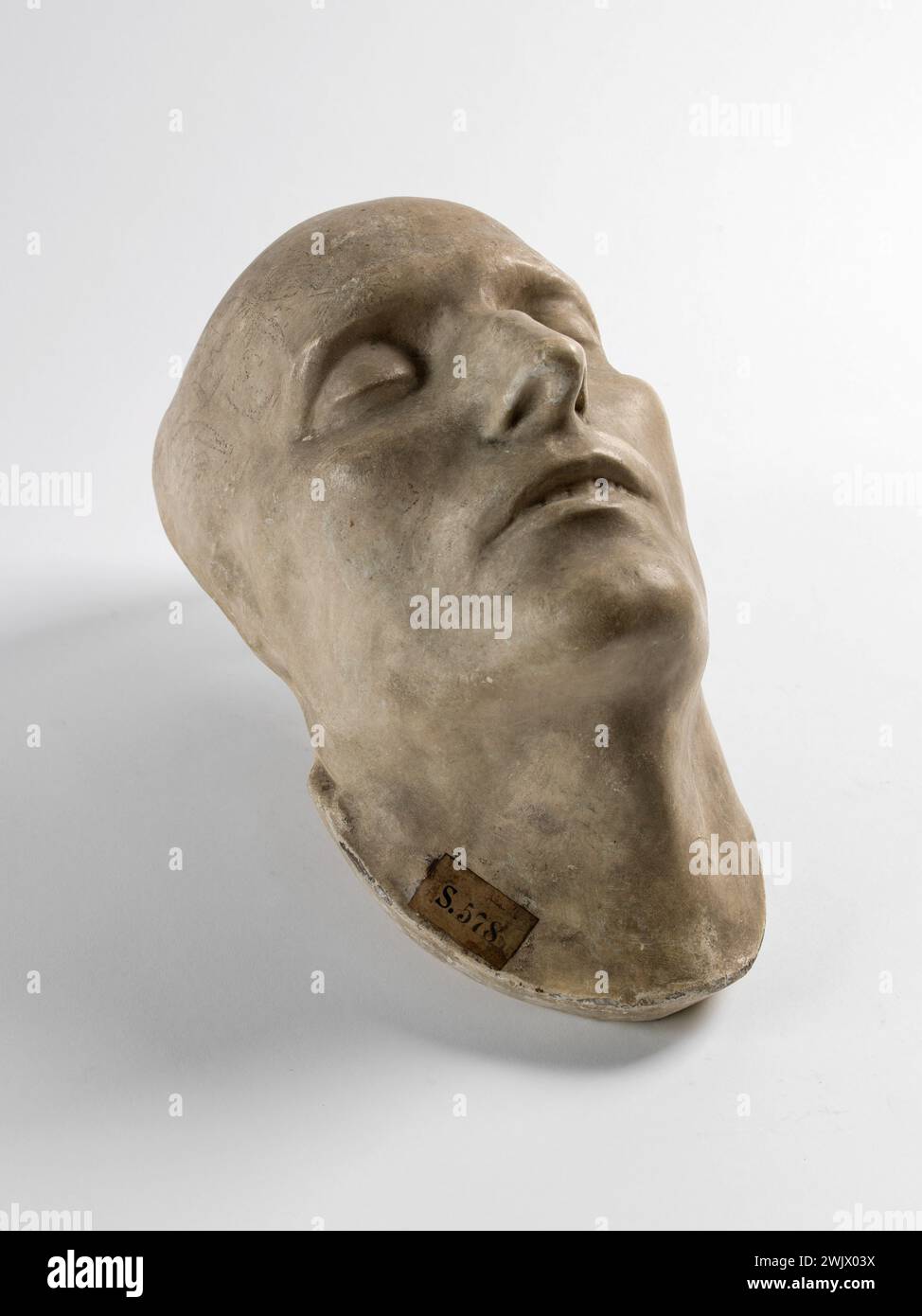 François Antommarchi (1780-1838). 'Portrait mortuary mask of Napoleon 1er (1769-1821)'. Ocea -plaster molding. Paris, Carnavalet museum. Man, mortuary mask, death, molding, face Stock Photo