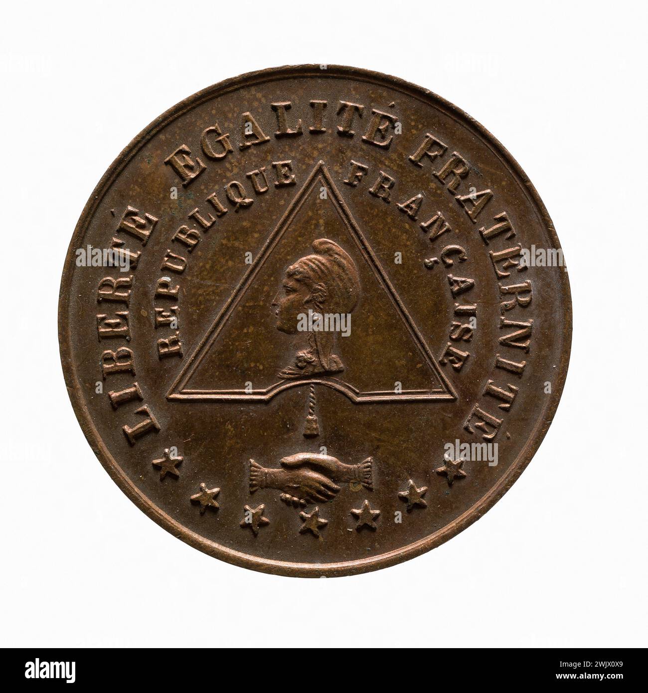 To the good citizens of the Legions of Paris. Copper, 1848. Paris, Carnavalet museum. Numismatics Stock Photo