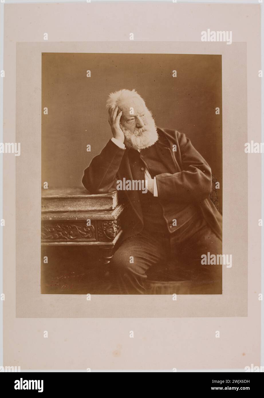 Victor Hugo, 1878 '. Photography of Nadar (Gaspard-Félix Tournachon dit; 1820-1910). Draw on albumin paper. 1878. Paris, Maison de Victor Hugo. 144421-3 Portrait, 19th XIXth XIX 19th 19th 19 Center Stock Photo