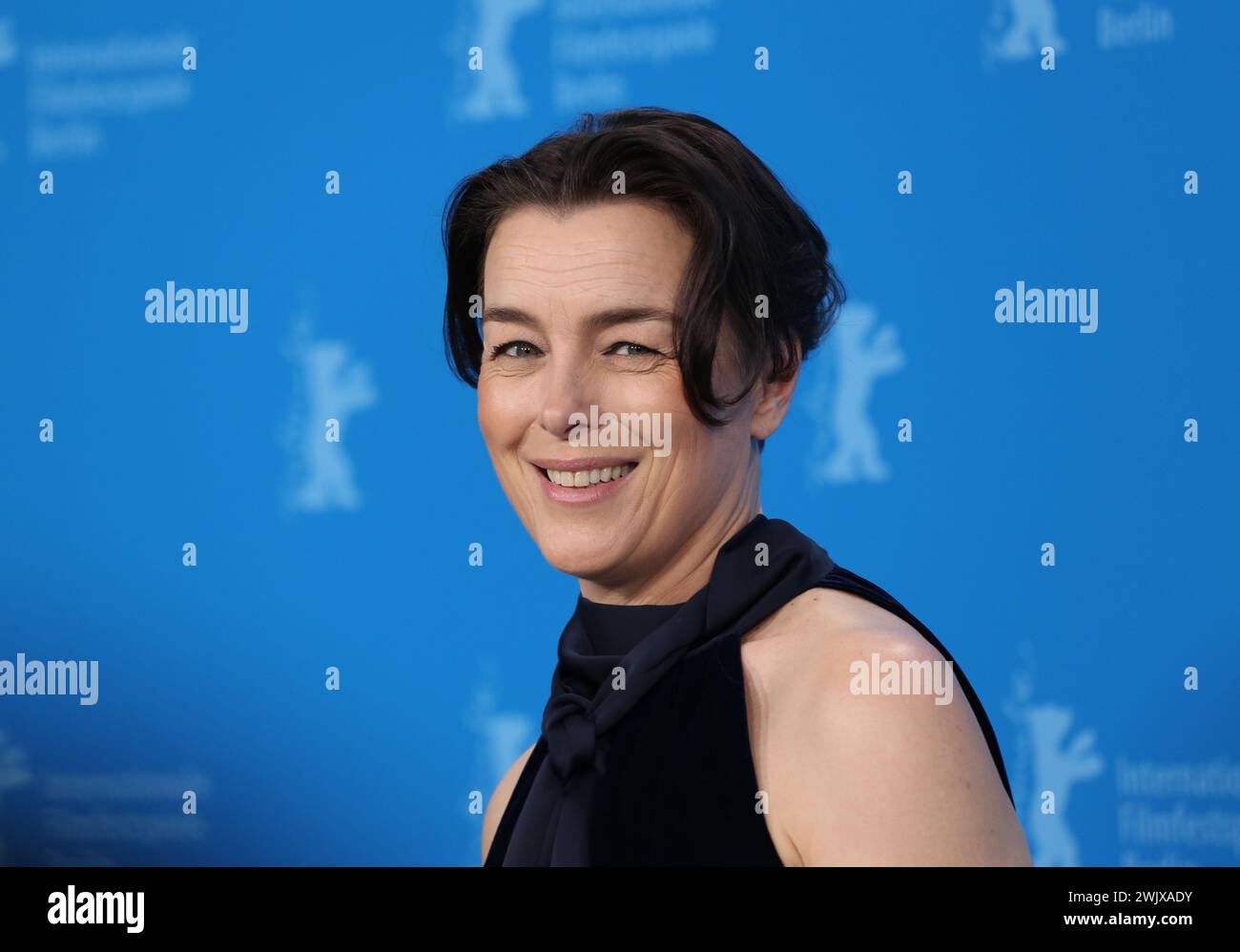 Berlin, Germany, 17th February 2024, Olivia Williams at the photo call for the film Another End at the 74th Berlinale International Film Festival. Photo Credit: Doreen Kennedy / Alamy Live News. Stock Photo