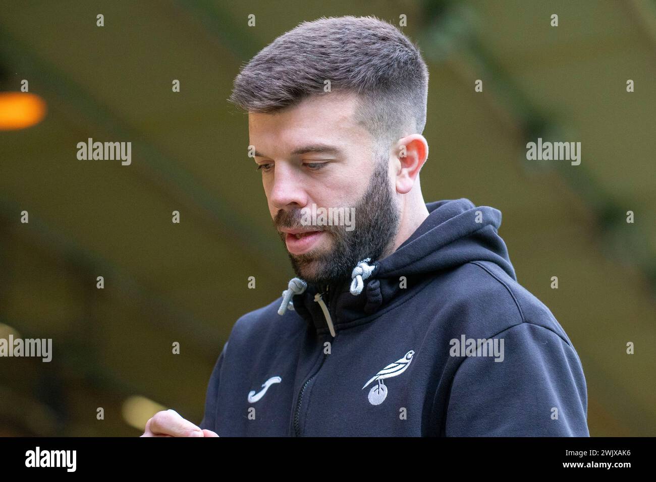 Grant Hanley of Norwich City is seen before the Sky Bet Championship match between Norwich City and Cardiff City at Carrow Road, Norwich on Saturday 17th February 2024. (Photo: David Watts | MI News) Credit: MI News & Sport /Alamy Live News Stock Photo
