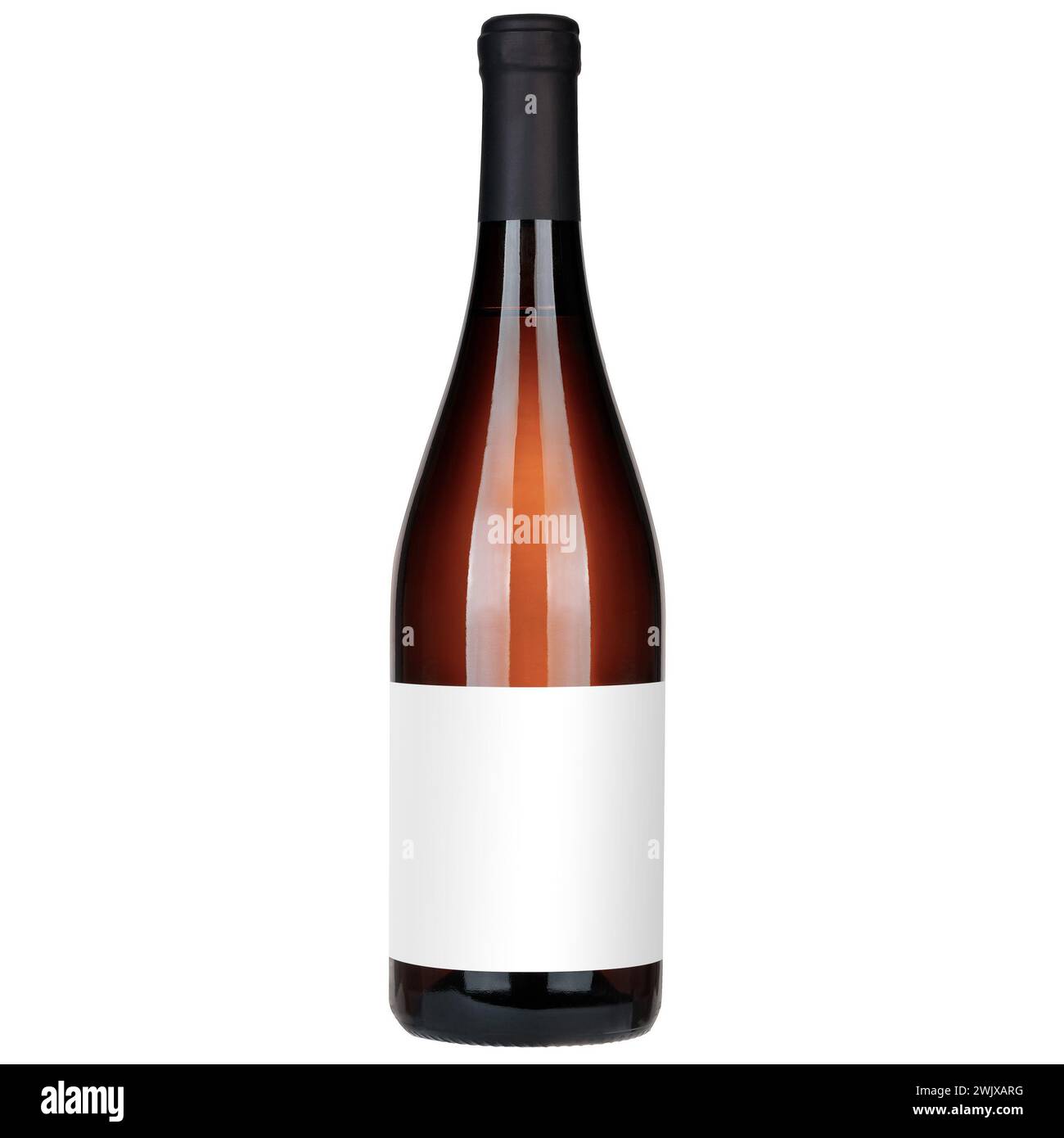 Bottle of Red Wine with Blank Label Stock Photo