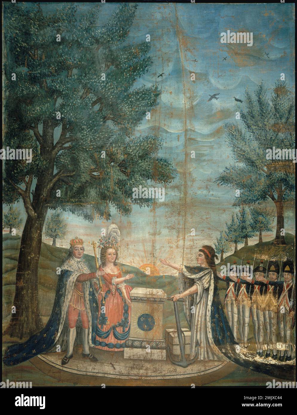 DUBOIS. 'Oath of the King, the Queen and the National Guard to the Fatherland'. Oil on canvas. Paris, Carnavalet museum. 39431-11 Allegorie, Bourbon, National Guard, Fatherland, Preter Oath, Queen France, French Revolution, King France, Sun, Oil on canvas Stock Photo