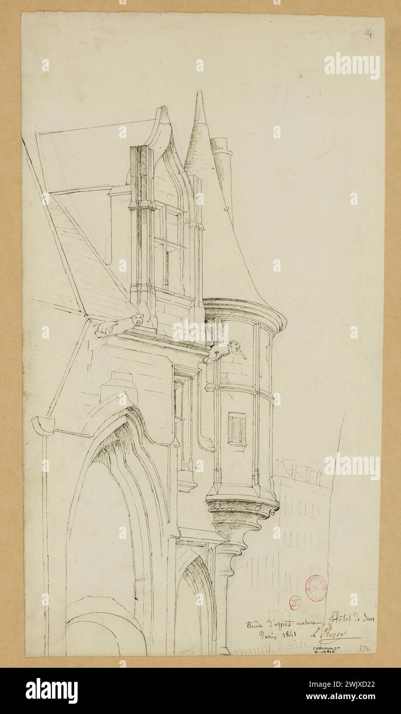 Rossy, Louis (n.1817 - D.1890), Hôtel de Sens in 1841. (Faithful title), 1841. Musée Carnavalet, Histoire de Paris. Stock Photo