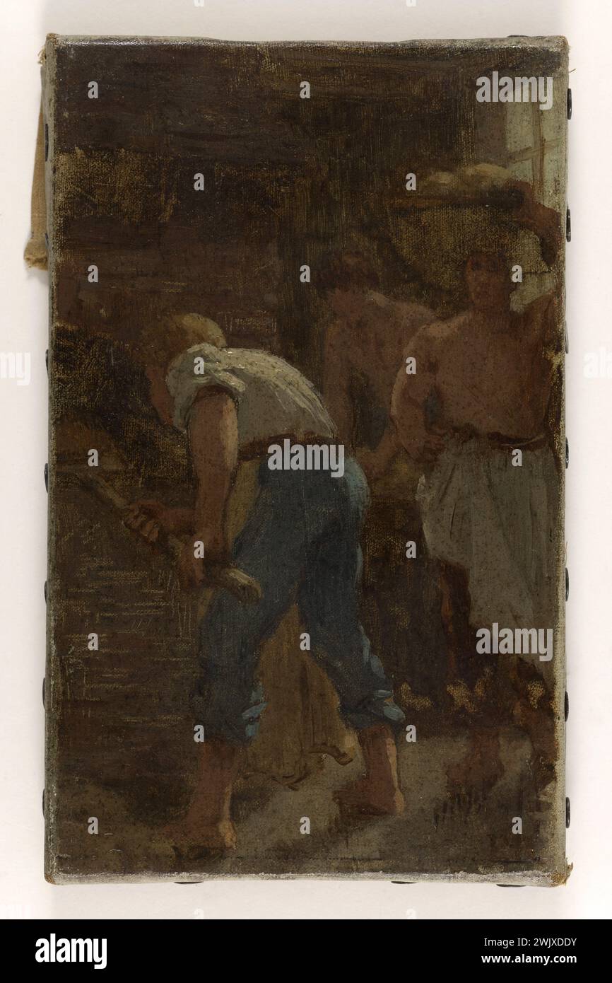 Paul-Albert Baudouin (1844-1931). 'History of wheat: bread. Sketch for the school on rue Dombasle.'. Oil on canvas. 1880. Museum of Fine Arts of the City of Paris, Petit Palais. 61091-8 Farmer, ble, detail, sketch, oven, bread, peasant, oil on canvas Stock Photo