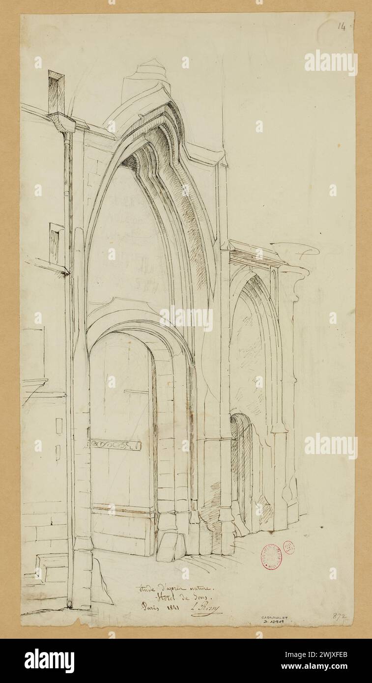 Rossy, Louis (n.1817 - D.1890), Hôtel de Sens in 1841. (Faithful title), 1841. Musée Carnavalet, Histoire de Paris. Stock Photo