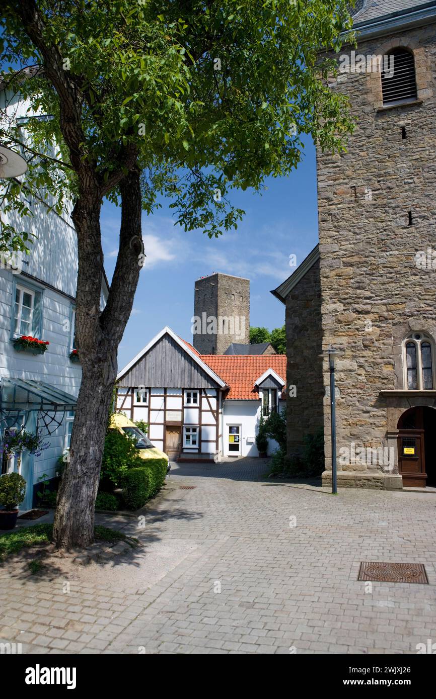 St. Johannes Baptist, Catholic church, Blankenstein Castle, Blankenstein, Hattingen, North Rhine-Westphalia, Germany, Europe Stock Photo