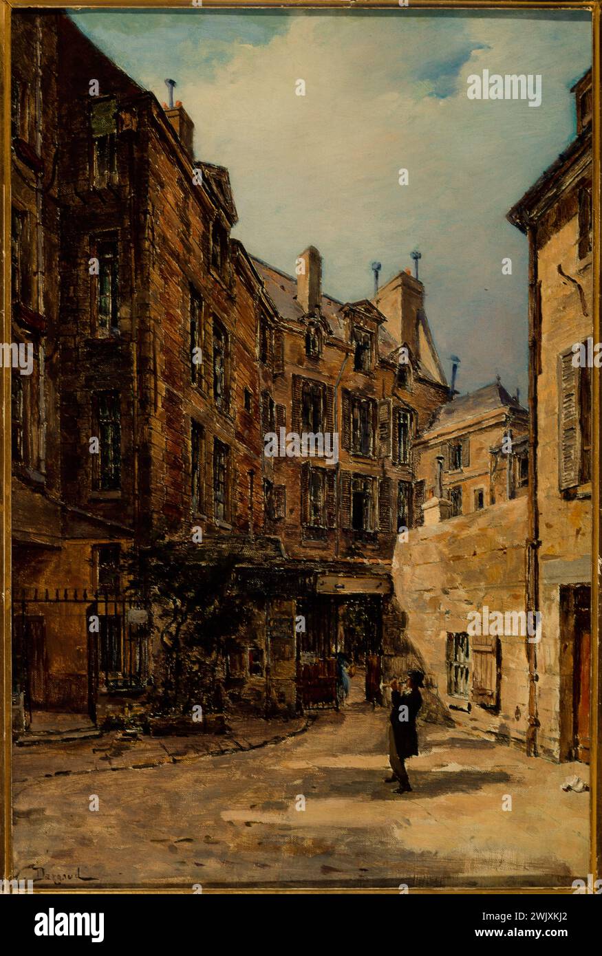 Victor Dargaud (1850-1921). 'Rohan's court'. Paris (6th arr.). Oil on canvas. 1900. Paris, Carnavalet museum. 76083-30 Court of Rohan, canvas oil, urban landscape, street, life VI 6th 6th 6 arrondissement Stock Photo