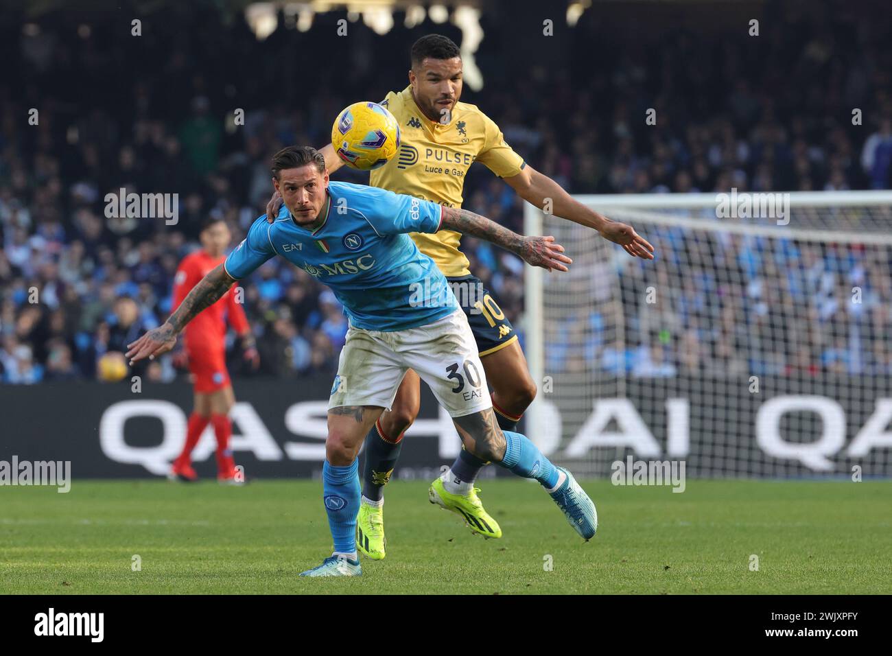 SSC NAPOLI Junior Away Rennset, EA7, offizielles Produkt, Trikot und Shorts, Fußball-Nachbildung für Kinder 2024/2025-6 Jahre